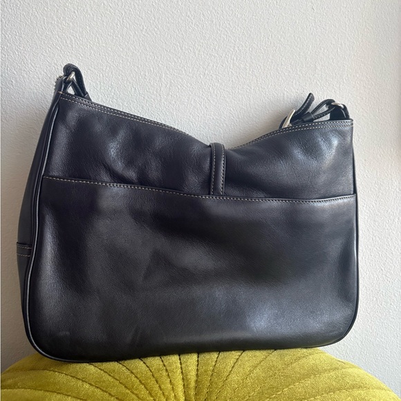 Vintage Coach Black Leather Shoulder Bag - Picture 2 of 3
